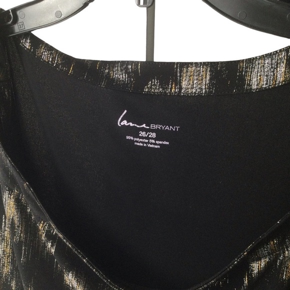 Lane Bryant Eloquent Size Black Silver and Gold Metallic Blouse - Picture 9 of 10